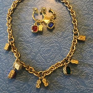 DONATED | Sparkly multicolored costume choker and earrings